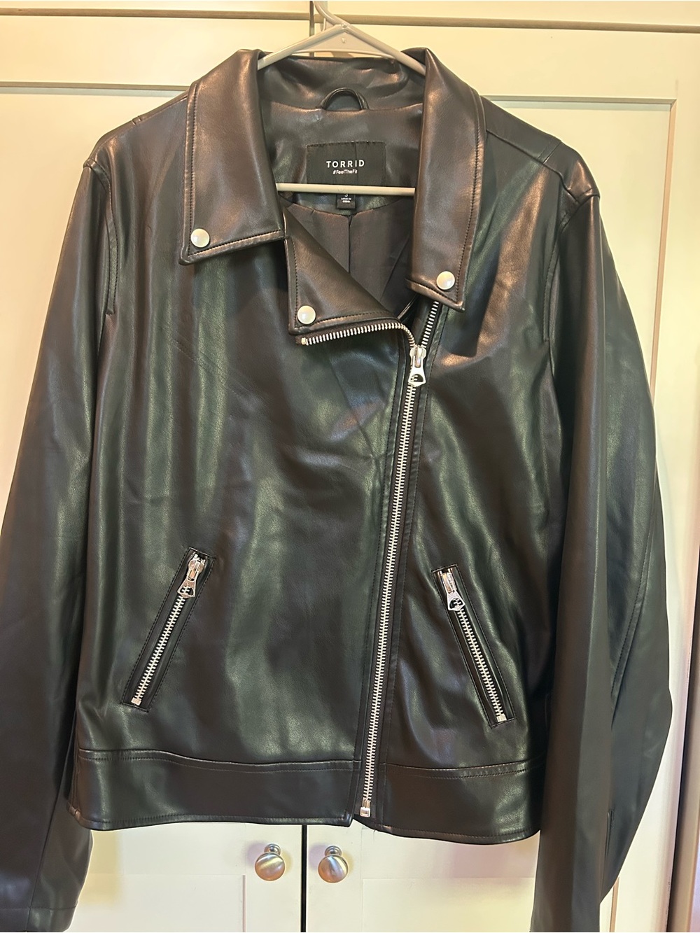 TORRID Black Faux Leather Moto Jacket size 3